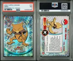 2000 Pokemon TV Topps Chrome Abra Tekno #63 PSA 7/10 - Image 3