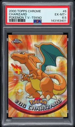 2000 TOPPS CHROME POKEMON T.V. TEKNO #6 CHARIZARD PSA 6.5 - Image 1