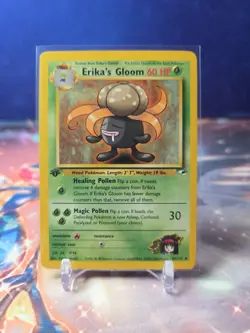 Erika's Gloom 45/132 1st Edition Uncommon Gym Heroes Pokemon NM- VLP 2000 WOTC - Image 1
