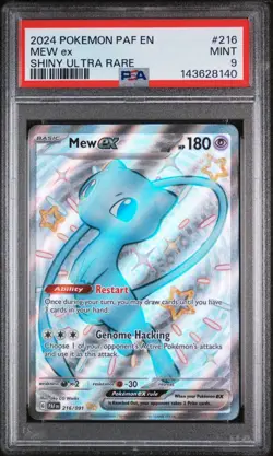 2024 Pokemon Paldean Fates Shiny Ultra Rare Mew Ex 216/91 PSA 9 - Image 1