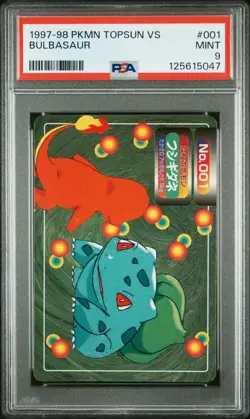 Pokemon Card Bulbasaur VS Charmander 1997-98 Topsun VS PSA 9 MINT - Image 1
