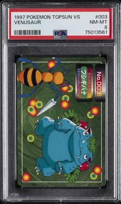 1997-98 POKEMON TOPSUN VS #003 VENUSAUR PSA 8 - Image 1