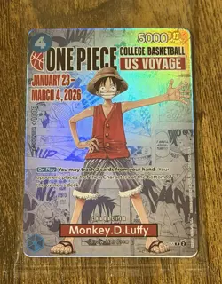 Monkey.D.Luffy (College Basketball US Voyage) One Piece Promotion Card Sealed - Image 1
