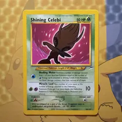 106/105 Shining Celebi Pokemon TCG Rare Holo Card - Neo Destiny - Image 1