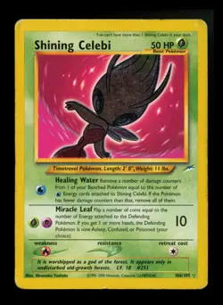 Shining Celebi 106/105 Neo Destiny 2000 Holo Rare WOTC Pokemon Card TCG - Image 1