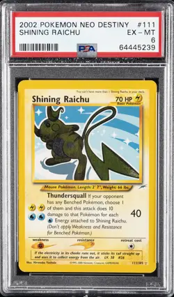 2002 POKEMON NEO DESTINY #111 SHINING RAICHU PSA 6 - Image 1