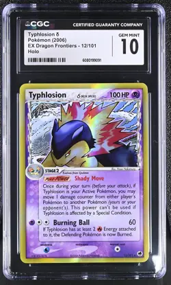 CGC 10 GEM MINT Typhlosion 2006 EX Dragon Frontiers 12/101 Holo Pokemon Card - Image 1