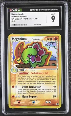 CGC 9 MINT Meganium 2006 EX Dragon Frontiers 4/101 Holo Pokemon Card - Image 1