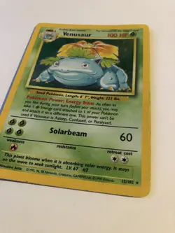 Pokemon TCG Venusaur Holo Unlimited Rare Card 1999 Base Set 15/102 Vintage - Image 2
