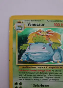 Pokemon TCG Venusaur Holo Unlimited Rare Card 1999 Base Set 15/102 Vintage LP - Image 2