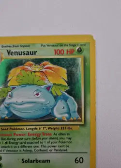 Pokemon TCG Venusaur Holo Unlimited Rare Card 1999 Base Set 15/102 Vintage LP - Image 3