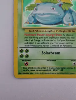 Pokemon TCG Venusaur Holo Unlimited Rare Card 1999 Base Set 15/102 Vintage LP - Image 5