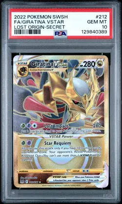 2022 POKEMON SWORD & SHIELD LOST ORIGIN SECRET FULL ART/GIRATINA VSTAR PSA 10 - Image 1