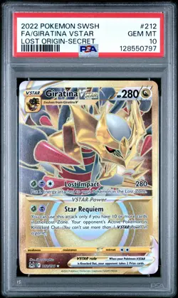 2022 POKEMON SWORD & SHIELD LOST ORIGIN SECRET FULL ART/GIRATINA VSTAR PSA 10 - Image 1