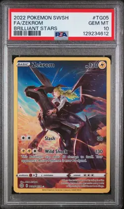 PSA 10 Zekrom TG05/TG30 Swsh09: Brilliant Stars Trainer Gallery Holo Pokemon - Image 1