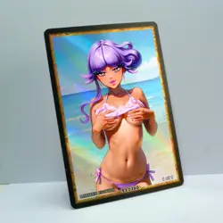 TULIP Waifu Anime Card LIMITED 1/1 Custom TCG Holo Goddess Story ACG T13380 - Image 2