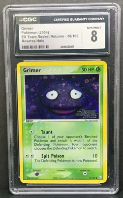 Pokemon 2004 EX Team Rocket Returns GRIMER Rev Holo Foil 56/109 - CGC 8 - Image 1