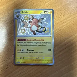 Pokemon TCG Raichu Scarlet & Violet Paldean Fates Holo Shiny Rare Card 132/091 - Image 1