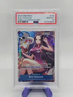 One Piece OP01-078 Boa Hancock PRB01 Alternate Alt Art Parallel ENG Foil PSA 10 - Image 1