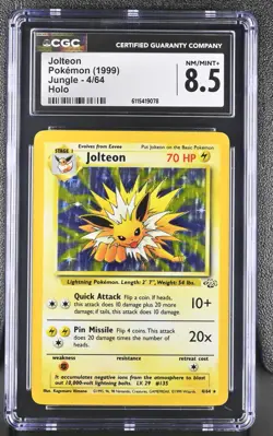 CGC 8.5 Jolteon 1999 Jungle 4/64 Holo Pokemon Card - Image 1