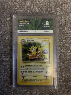 1999 Jungle Jolteon Holo 4/64 Ace Graded 8 Pokemon Card WOTC - Image 1