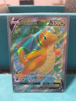 Pokemon TCG Dragonite v (Full Art) Pokemon Go 076/078 Holo Ultra Rare - Image 1