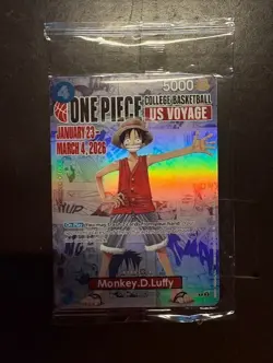 One Piece Monkey D. Luffy US Voyage College Basketball Card - SEALED - Image 1