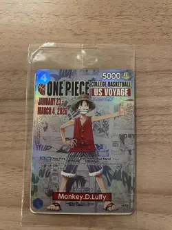 One Piece Monkey D. Luffy US Voyage College Basketball Card (Sealed) - Image 1