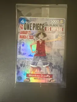 One Piece Monkey D. Luffy US Voyage College Basketball Promo Card (Sealed) - Image 1