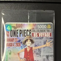 One Piece Monkey D Luffy US Voyage Card, College Basketball Gonzaga SEALED - Image 2