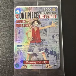 One Piece Monkey D Luffy US Voyage Card, College Basketball Gonzaga SEALED - Image 2