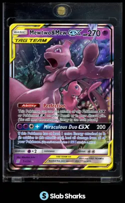 2019 POKEMON SUN & MOON UNIFIED MINDS #71/236 MEWTWO & MEW TAG TEAM GX - Image 1