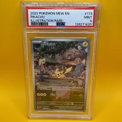 2023 POKEMON SV 151 - MEW EN #173-165 PIKACHU ILLUSTRATION RARE PSA 9 - Image 1