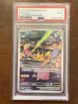 Pokemon Pikachu 173/165 Illustration Rare Full Art 2023 SV 151 Mew-EN PSA 9 Mint - Image 1