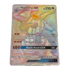 Pokemon TCG Machamp GX 154/147 SM Burning Shadows Secret Rainbow Card - Image 1