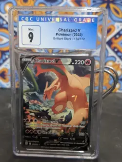2022 Pokemon Brilliant Stars Charizard V 154/172 CGC 9 MINT - Image 1
