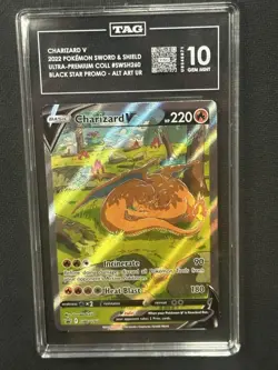 Charizard V 2022 Pokemon Sword Shield Black Star Promo Alt Art TAG 10 PSA #260 - Image 1