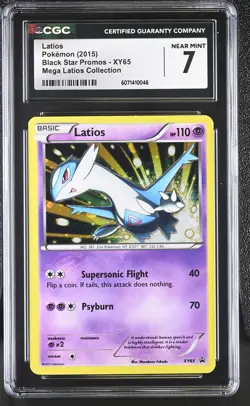 CGC 7 Latios 2015 Black Star Promos XY65 Pokemon Card - Image 1