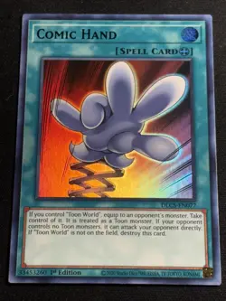 Comic Hand (Green) 1st Edition Yu-Gi-Oh Card DLCS-EN077 Near Mint NM - Image 1