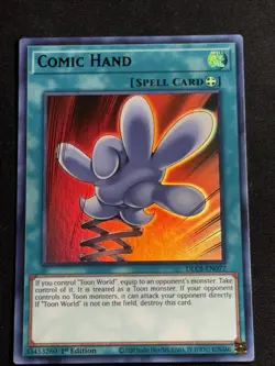 Comic Hand (Purple) 1st Edition Yu-Gi-Oh Card DLCS-EN077 Near Mint NM - Image 1