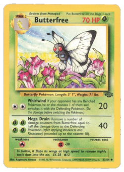 Butterfree 33/64 Jungle Pokemon Card MP - Image 1