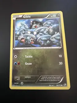 Gible 94/113 B&W Legendary Treasures 2013 Pokemon Card Common LP - Image 1