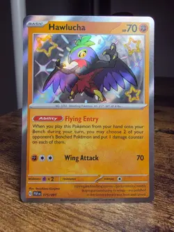 Pokemon Hawlucha Shiny Rare Holo SV: Paldean Fates 2024 175/091 NM - Image 1