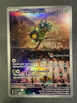 Teal Mask Ogerpon 123 POKEMON CENTER STAMLED PROMO Scarlet & Violet HOLO NM - Image 2