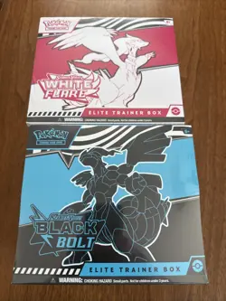 Lot of 2 - Pokemon ETB Black Bolt and White Flare Elite Trainer Box (SEALED) - Image 1