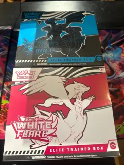 Pokemon Black Bolt and White Flare Elite Trainer Box ETB Set of 2 FACTORY SEALED - Image 1