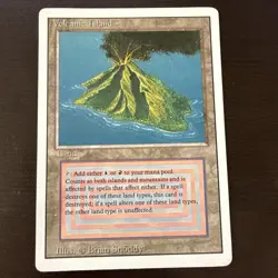 MTG Volcanic Island Dual Land Revised Edition, LP Condition - Thumb Dent - - Image 1
