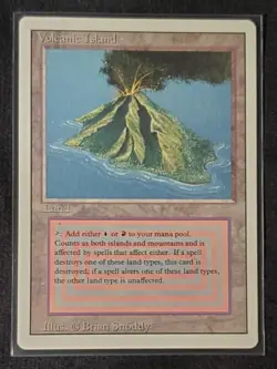 MtG Magic the Gathering Revised Edition 1994 Volcanic Island Dual Land LP - Image 1