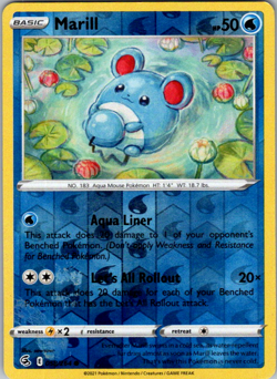 Pokemon TCG Marill Fusion Strike 058/264 Reverse Holo Common - Image 1