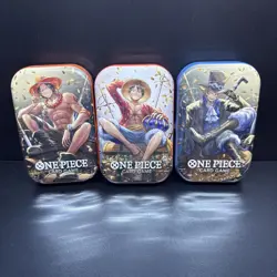 One Piece Tin Pack Set Vol 2 Set of 3 | TS-02 OP-13 | Factory Sealed | Bandai - Image 1
